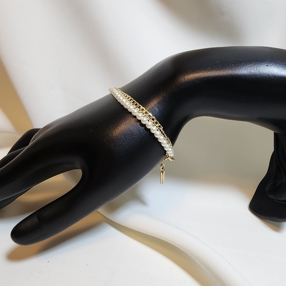 Pilgrim Baker Bracelet Gold-Plated 3-in-1 Layered Design Faux Pearl - Picture 3 of 10